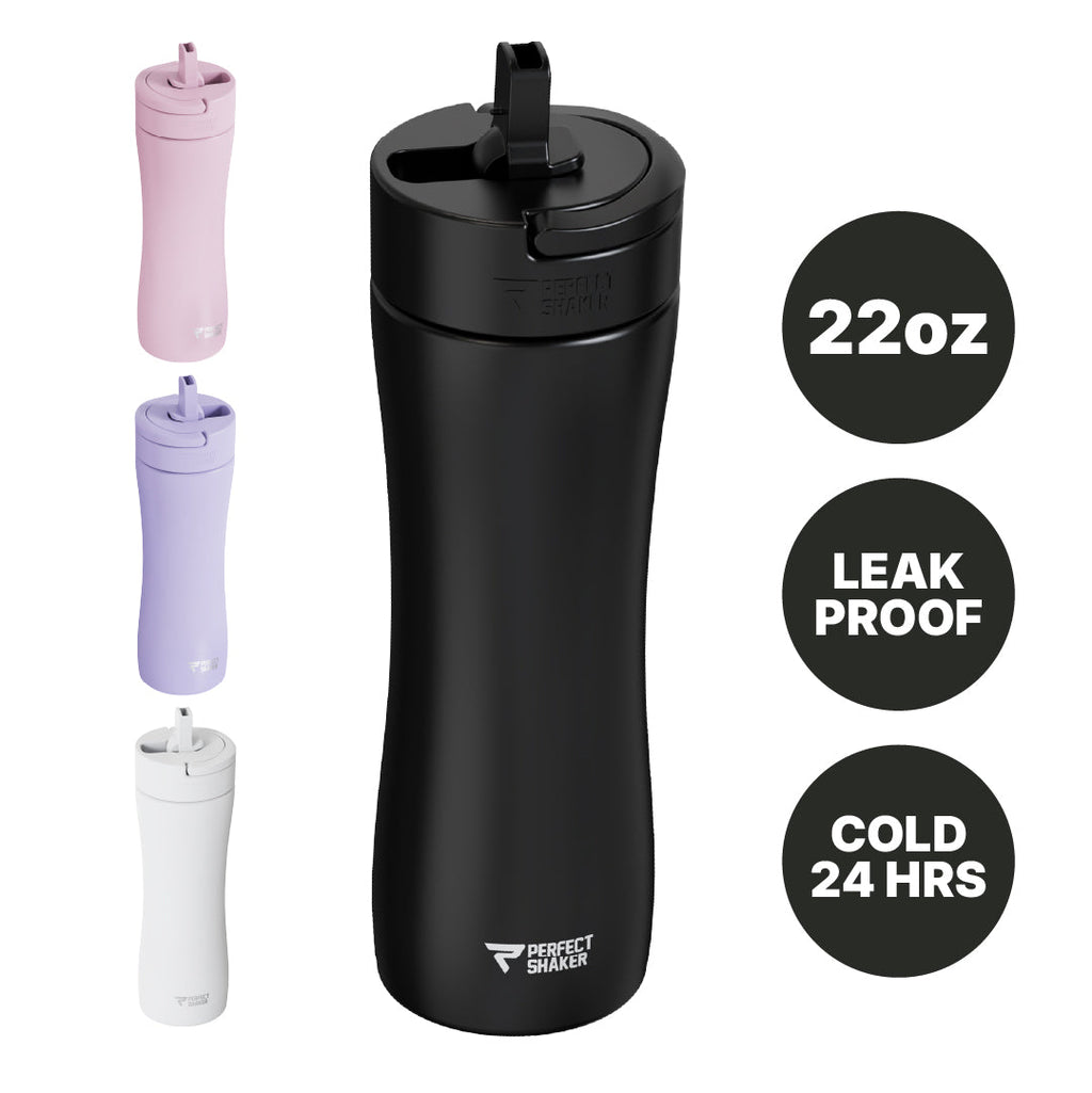 Insulated Stainless Steel Shaker with Straw 22oz