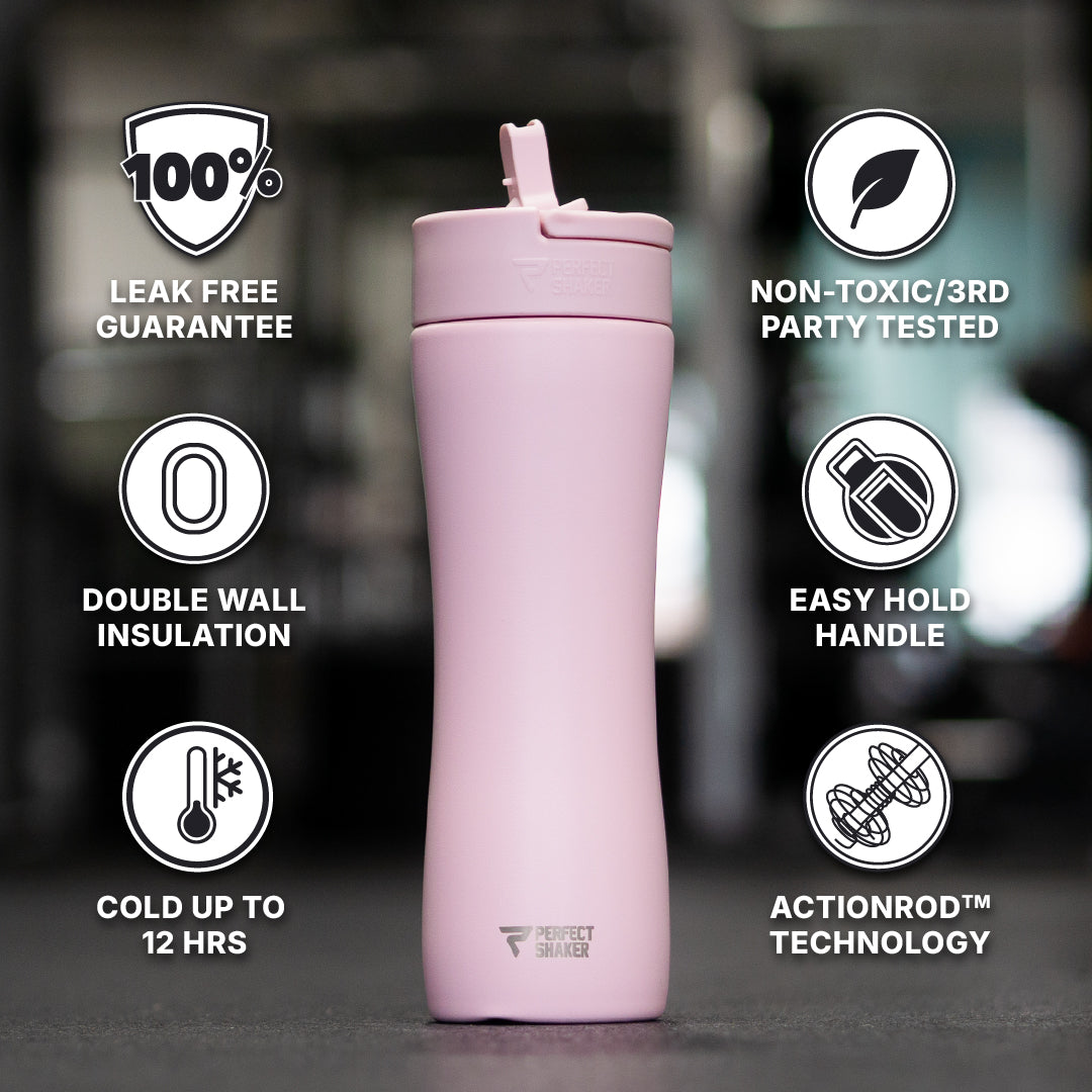 Insulated Stainless Steel Shaker with Straw 22oz