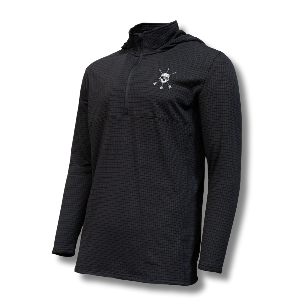 Alpha Country Men's Waffle Hoodie - Quarter-Zip Performance Waffle-Knit Hoodie