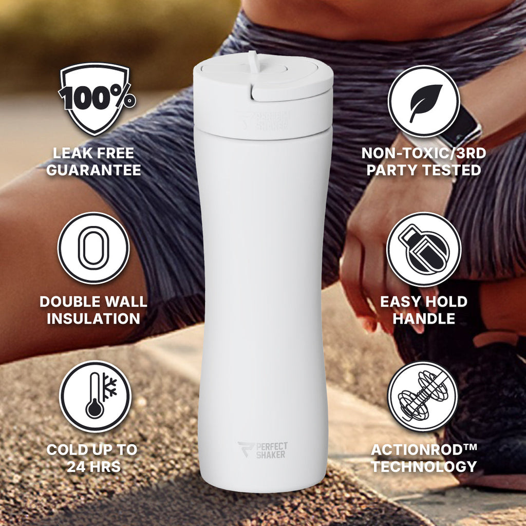Insulated Stainless Steel Shaker with Straw 22oz