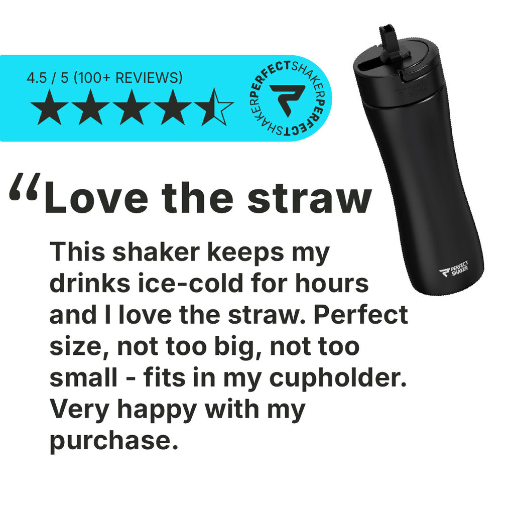 Insulated Stainless Steel Shaker with Straw 22oz