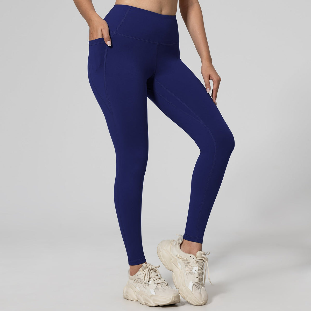 Women's High-Waist Hip-Lifting Running Leggings with Pockets - 11 Colors, S-3XL