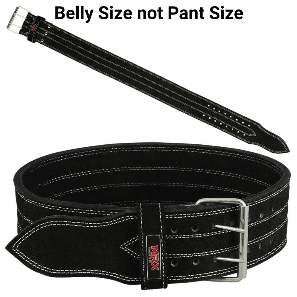 MRX Quality Power Weight Lifting Leather Belt 4" Wide Black Heavy Duty All Sizes