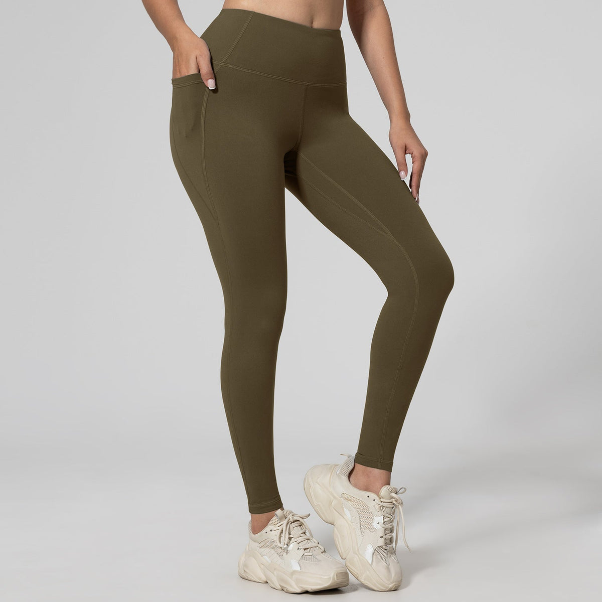 Women's High-Waist Hip-Lifting Running Leggings with Pockets - 11 Colors, S-3XL