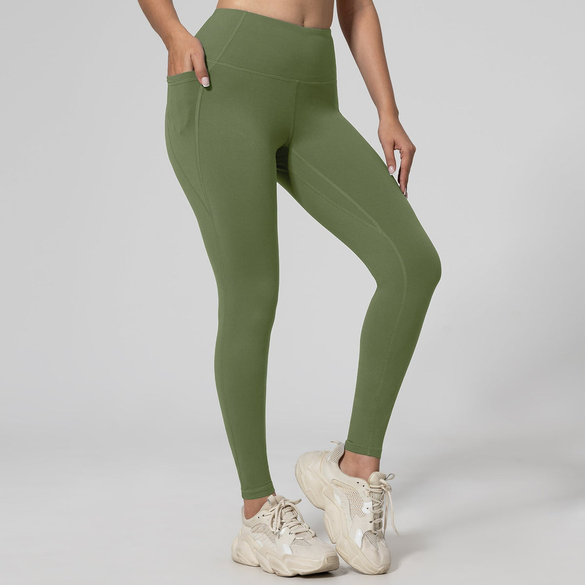 Women's High-Waist Hip-Lifting Running Leggings with Pockets - 11 Colors, S-3XL