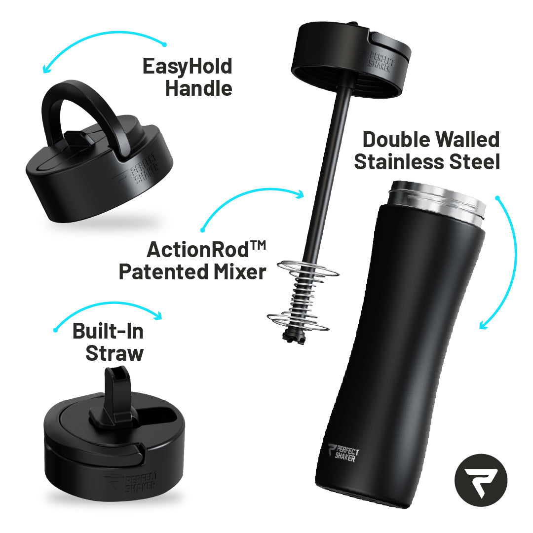 Insulated Stainless Steel Shaker with Straw 22oz