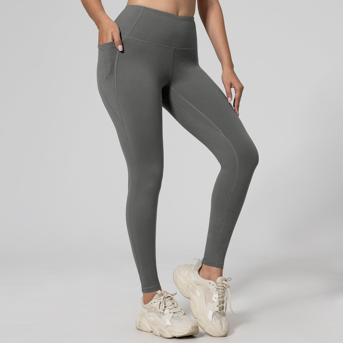 Women's High-Waist Hip-Lifting Running Leggings with Pockets - 11 Colors, S-3XL