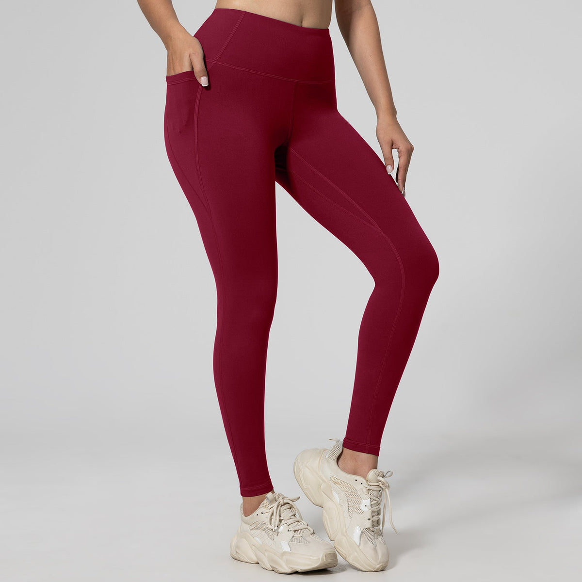 Women's High-Waist Hip-Lifting Running Leggings with Pockets - 11 Colors, S-3XL