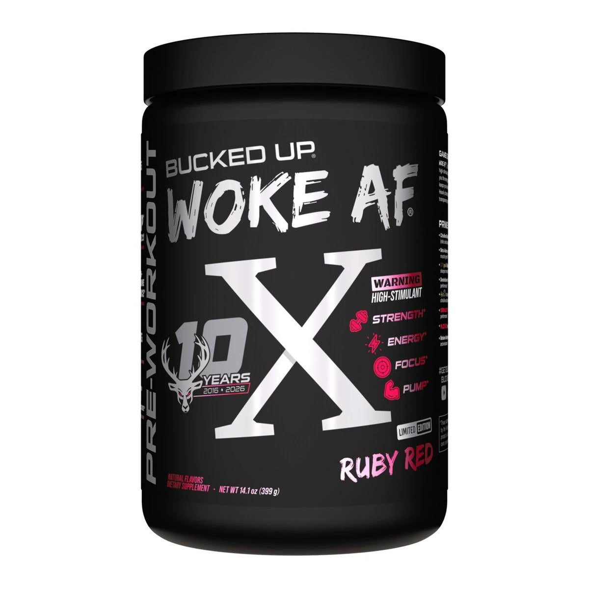 Bucked Up Woke AF Anniversary X Pre-Workout - High Stimulant Formula