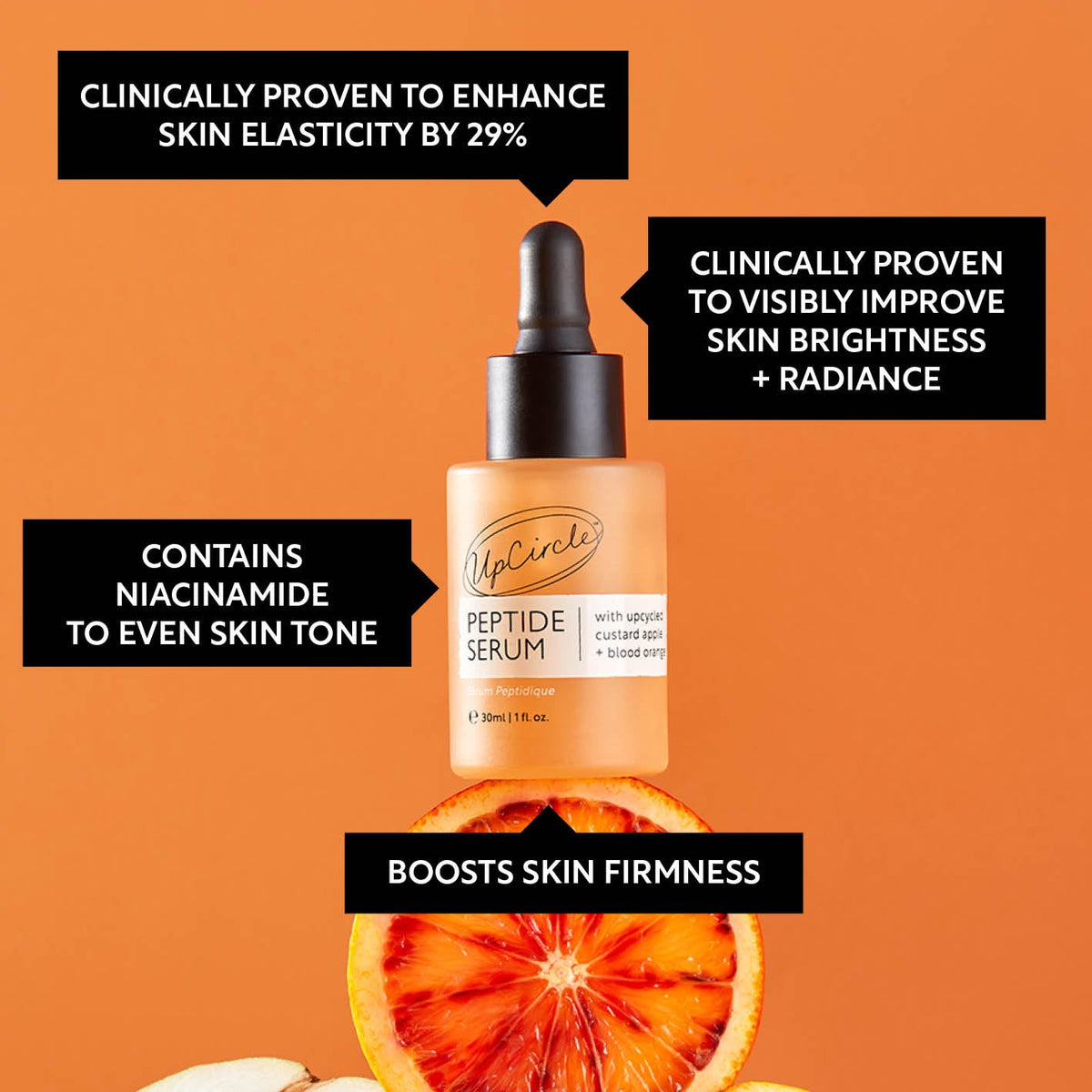 UpCircle Peptide Serum with Custard Apple + Blood Orange - 30ml