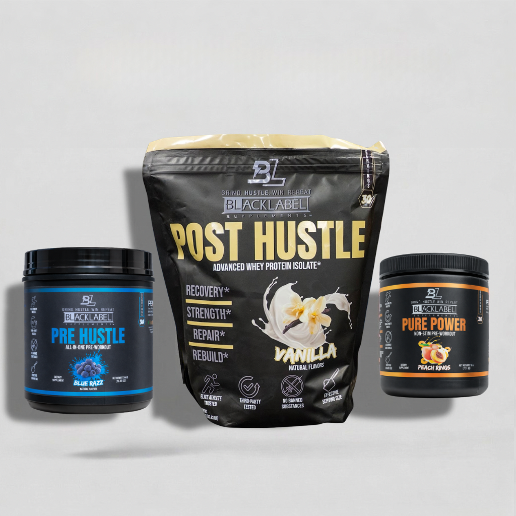 Black Label Training Stack - Complete Pre, Intra & Post Workout Supplement Bundle