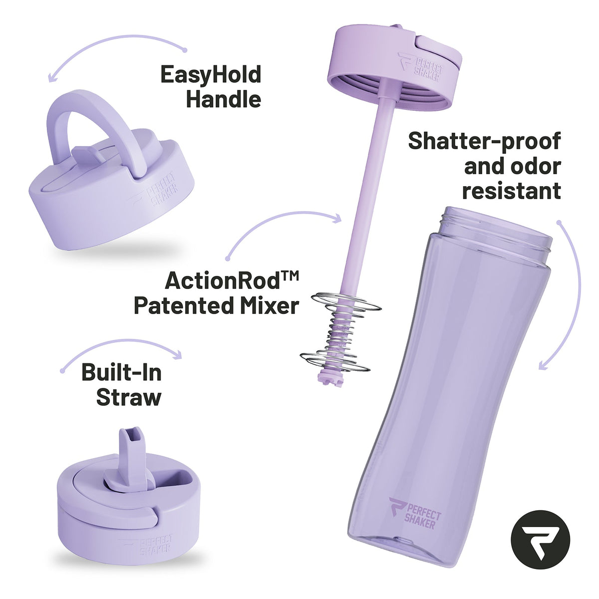 Shaker Bottle with Straw 28oz Tritan