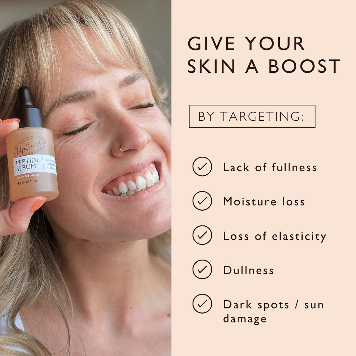 UpCircle Peptide Serum with Custard Apple + Blood Orange - 30ml