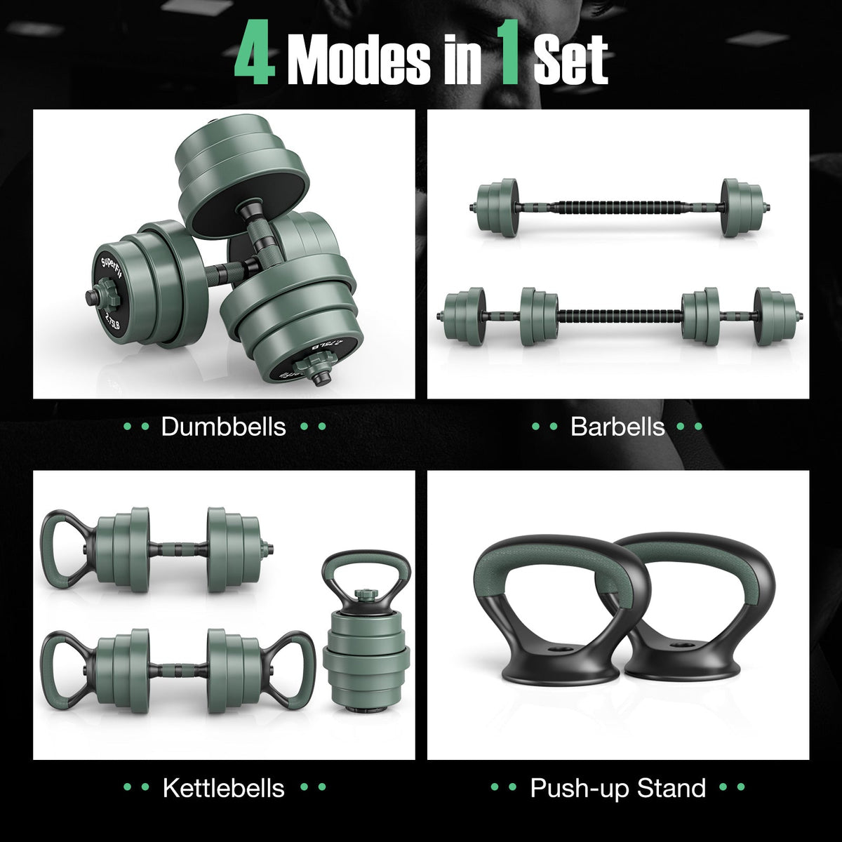 Adjustable Weight Dumbbell Set with Connector